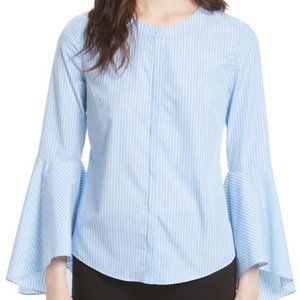 Like New! Milly Pinstripe Bell Sleeve Blouse - Sz4